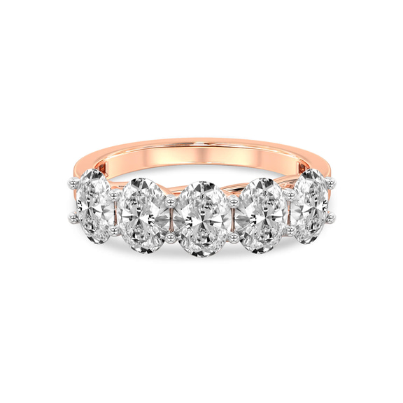 14ct Rose Gold Fairleigh Oval Lab Diamond Anniversary Band (7 Ct. Tw.) front image