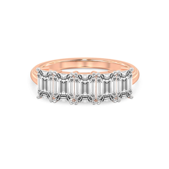 14kt Rose Gold Ophelia Emerald Lab Diamond Anniversary Band (6 Ct. Tw.) front image
