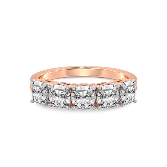 10kt Rose Gold Cassia Cushion Lab Diamond Anniversary Band (2 Ct. Tw.) front image