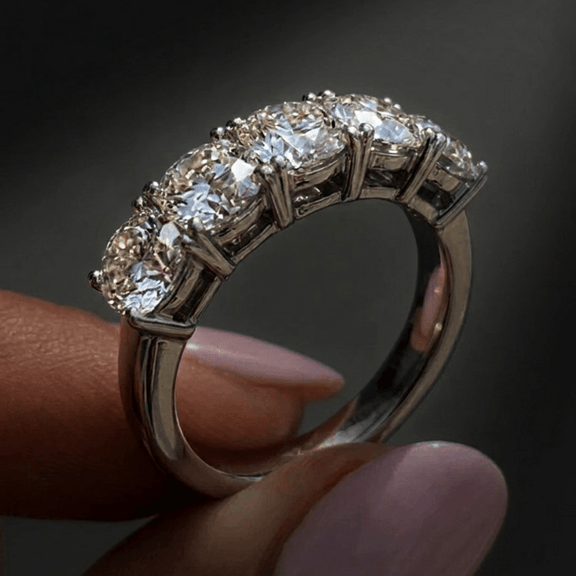 10kt Rose Gold Cassia Cushion Lab Diamond Anniversary Band (2 Ct. Tw.) model image two