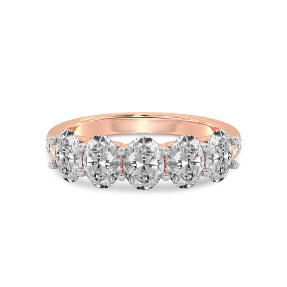 14ct Rose Gold Eliana Oval Lab Diamond Anniversary Band (1/2 Ct. Tw.) front image