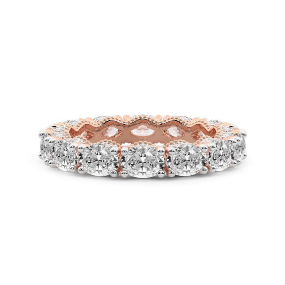 14kt Rose Gold Kendall Oval Milgrain Lab Diamond Eternity Ring (3 Ct. Tw.) front image
