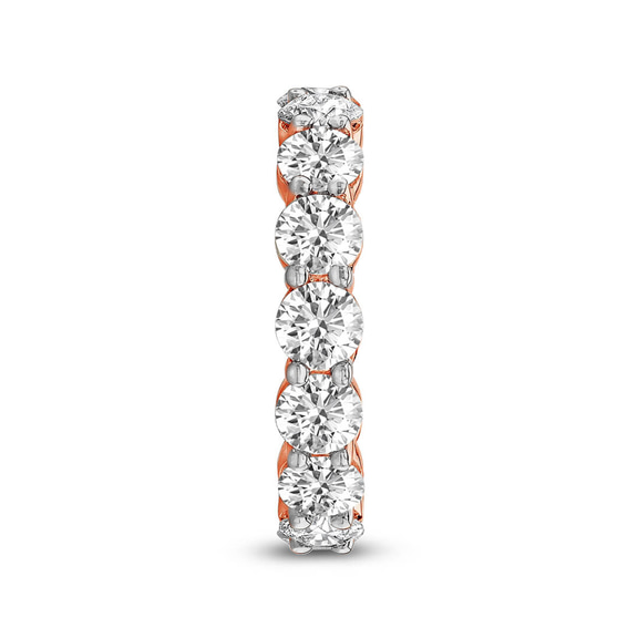 14kt Rose Gold Elysia Round Lab Diamond Eternity Ring (6 Ct. Tw.) standing product image one