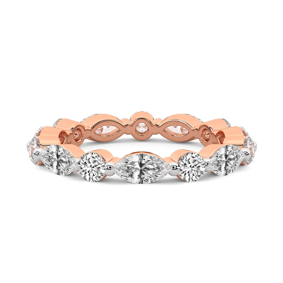 14kt Rose Gold Kenzie Marquise & Round Lab Diamond Eternity Ring (2 Ct. Tw.) front image