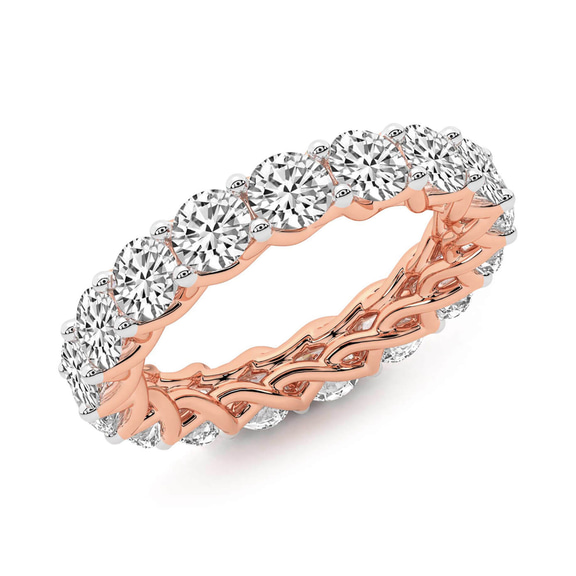 14kt Rose Gold Meadow Round Crisscross Lab Diamond Eternity Ring (4 Ct. Tw.) right