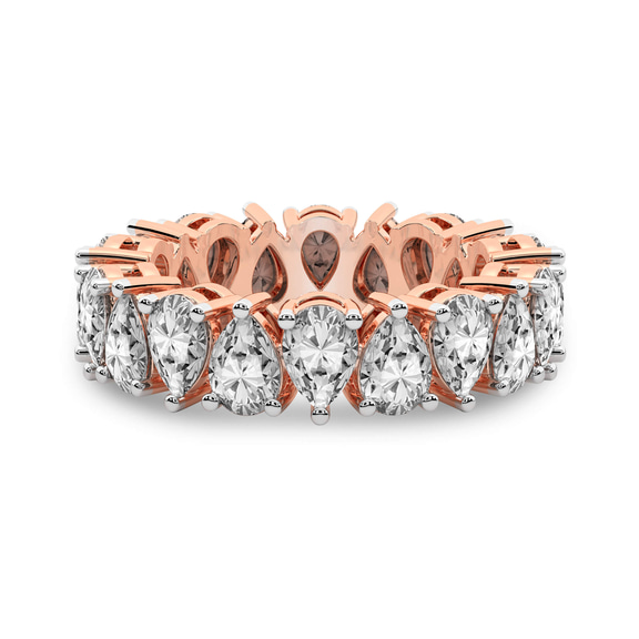 14kt Rose Gold Fable Pear Lab Diamond Eternity Ring (6 Ct. Tw.) front image
