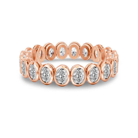 10kt Rose Gold Clara Oval Bezel Lab Diamond Eternity Ring (2 Ct. Tw.) front image