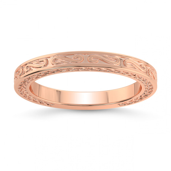 14kt Rose Gold Vintage Wedding Band front image