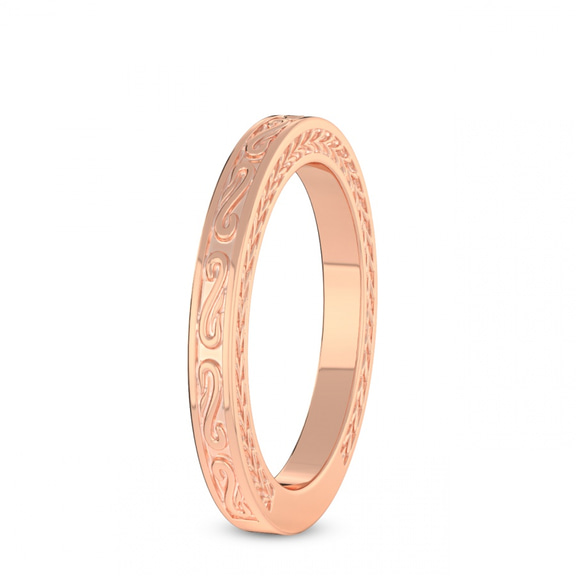 14kt Rose Gold Vintage Wedding Band left