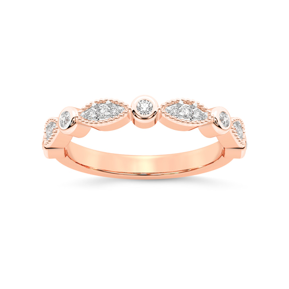 9ct Rose Gold Rosa Wedding Band (1/6 Ct. Tw.) front image