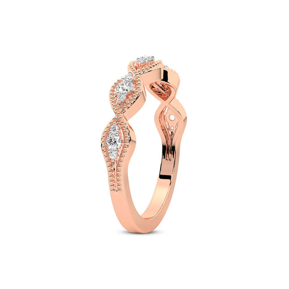 10kt Rose Gold Floriane Wedding Band (1/4 Ct. Tw.) left