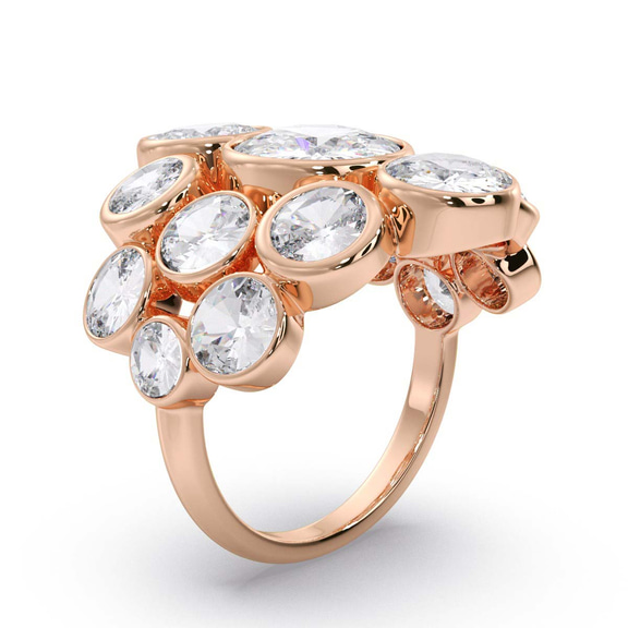9ct Rose Gold In The Spotlight Cocktail Ring (5 Ct. Tw.) right