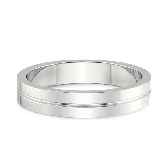 10kt White Gold Amour Men's Band front image