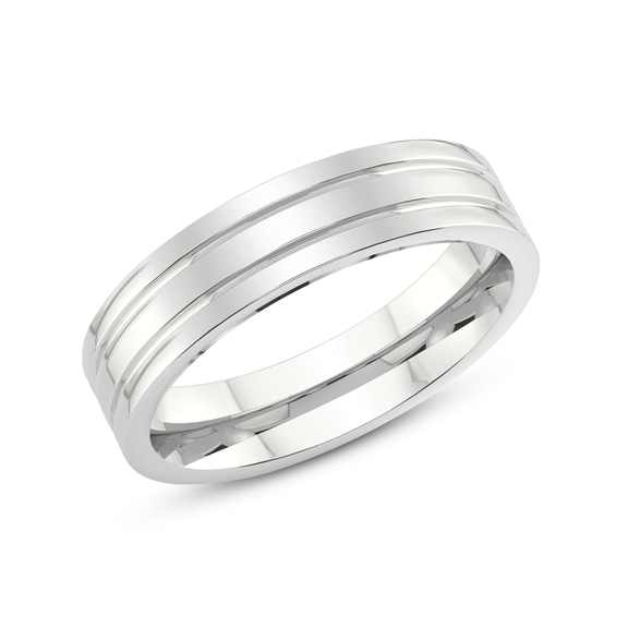 10kt White Gold Passion Blend Men's Band left