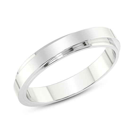 10kt White Gold Infinite Layer Men's Band left