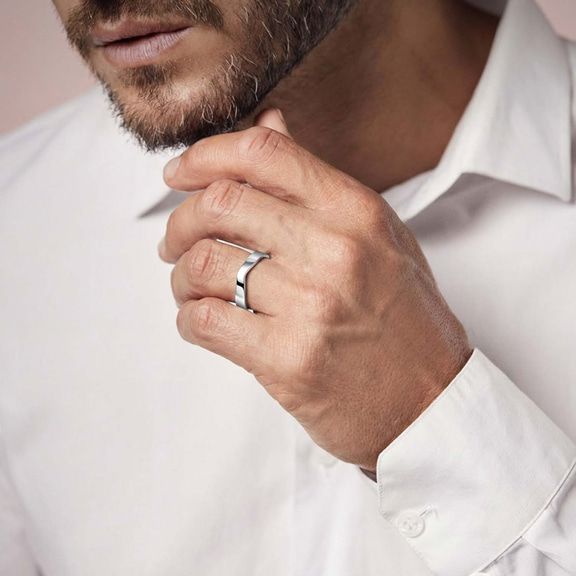 10kt White Gold Eternal Valley Men's Band model