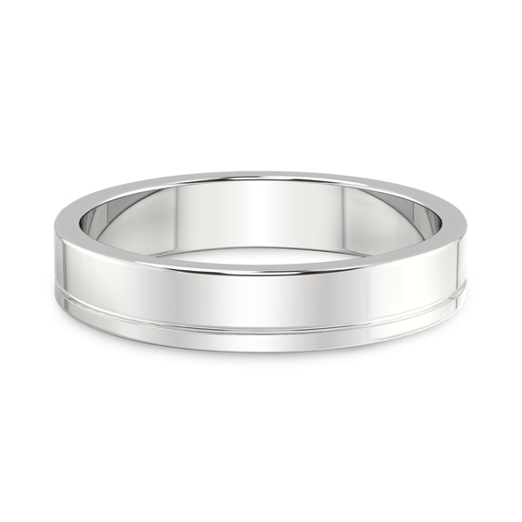 10kt White Gold Forever Men's Band front image