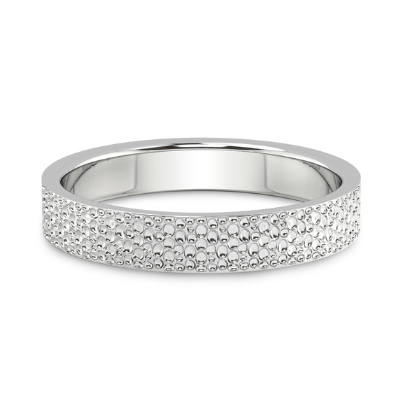 9ct White Gold Sculpted Men's Band front image