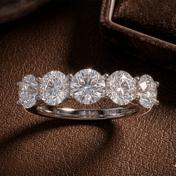 Platinum Valentina Round Lab Diamond Anniversary Band (1/2 Ct. Tw.) color product image one