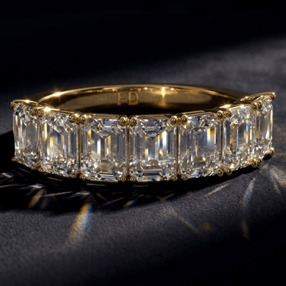 14ct White Gold Marcela Emerald Lab Diamond Anniversary Band (5 Ct. Tw.) color product image one
