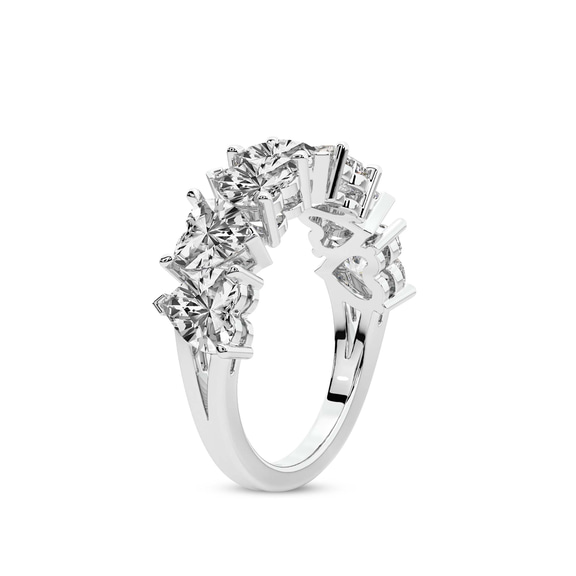 10kt White Gold Rafaela Heart Lab Diamond Anniversary Band (4 Ct. Tw.) left