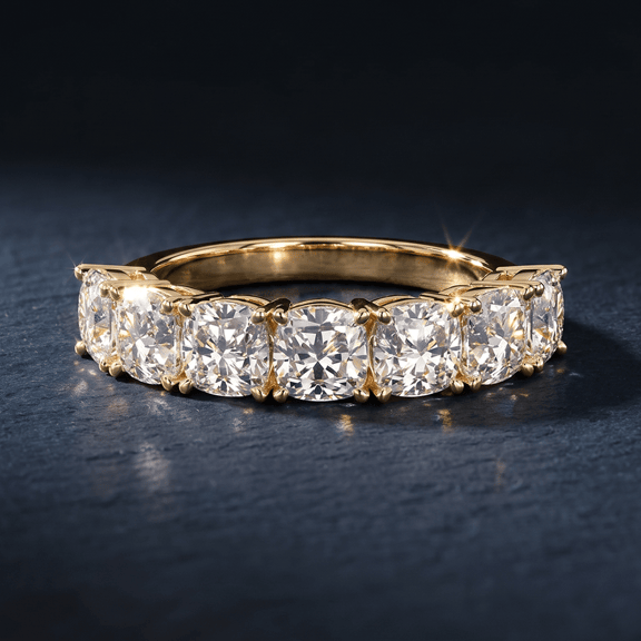 10kt White Gold Belen Cushion Lab Diamond Anniversary Band (1 Ct. Tw.) color product image one
