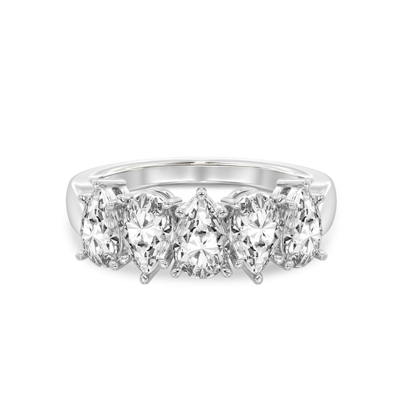 9ct White Gold Blakely Pear Lab Diamond Anniversary Band (2 Ct. Tw.) front image