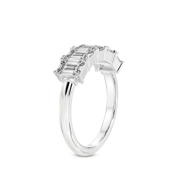 9ct White Gold Ophelia Emerald Lab Diamond Anniversary Band (1/2 Ct. Tw.) left