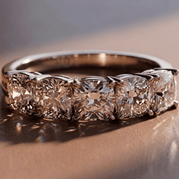 14kt White Gold Cassia Cushion Lab Diamond Anniversary Band (1/2 Ct. Tw.) color product image one