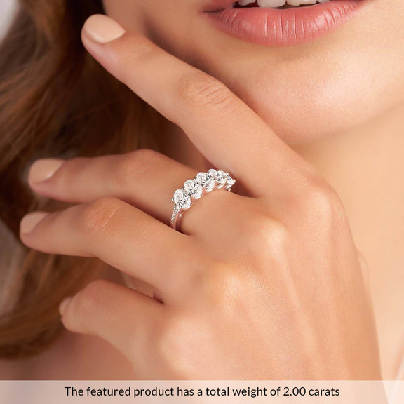 9ct White Gold Eliana Oval Lab Diamond Anniversary Band (1/2 Ct. Tw.) model