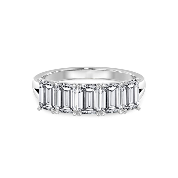 9ct White Gold Thalia Emerald Lab Diamond Anniversary Band (1/2 Ct. Tw.) front image