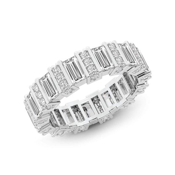 Platinum Jordan Baguette Lab Diamond Eternity Ring (6 Ct. Tw.) right