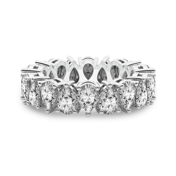 14ct White Gold Fable Pear Lab Diamond Eternity Ring (4 Ct. Tw.) front image