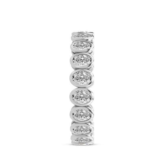 10kt White Gold Clara Oval Bezel Lab Diamond Eternity Ring (2 Ct. Tw.) left