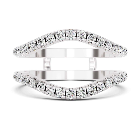 10kt White Gold Enlace Guard Ring (5/8 Ct. Tw.) front image