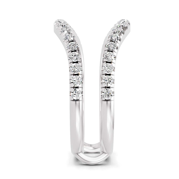 10kt White Gold Enlace Guard Ring (5/8 Ct. Tw.) left