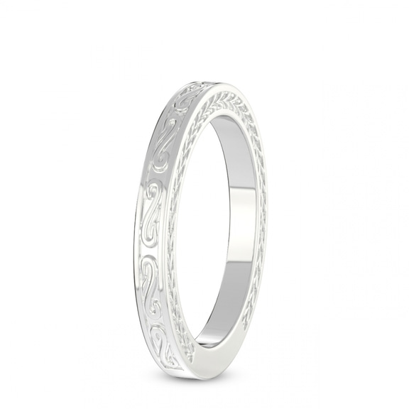 14kt White Gold Vintage Wedding Band left