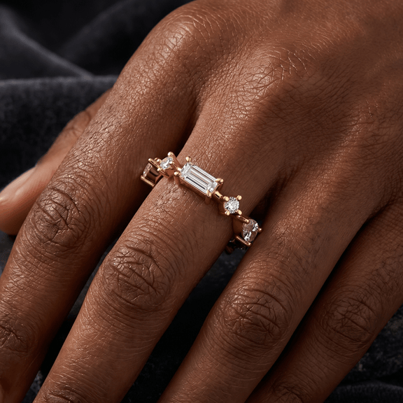 14ct White Gold Starlight Stackable Ring (1 3/4 Ct. Tw.) model image two
