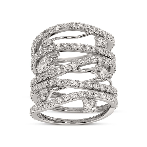 10kt White Gold Ivy Cocktail Ring (2 Ct. Tw.) left