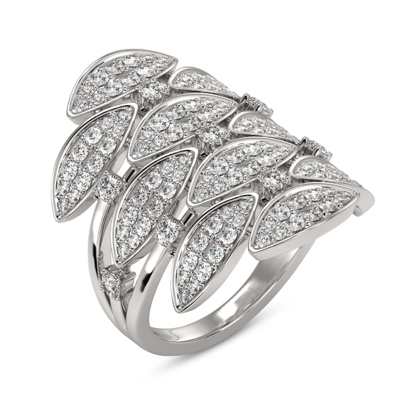 14kt White Gold Intertwined Cocktail Ring (3/4 Ct. Tw.) front image