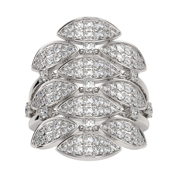 14kt White Gold Intertwined Cocktail Ring (3/4 Ct. Tw.) right