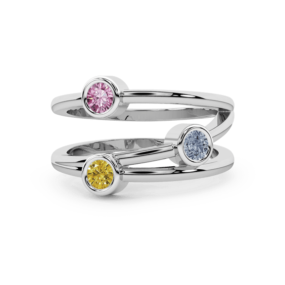 14ct White Gold Shooting Stars Colored Lab Diamond Ring (2 Ct. Tw.) side right image one