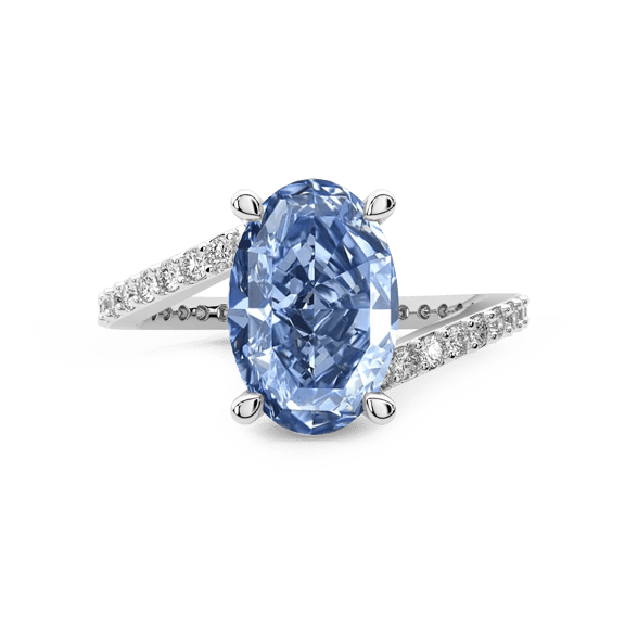 14ct White Gold Skyborne Colored Lab Diamond Ring (3 Ct. Tw.) left