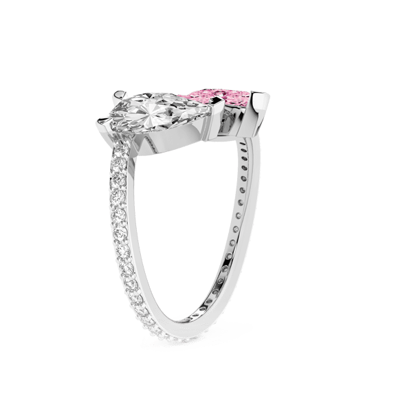14ct White Gold Day and Night Colored Lab Diamond Ring (3 Ct. Tw.) right