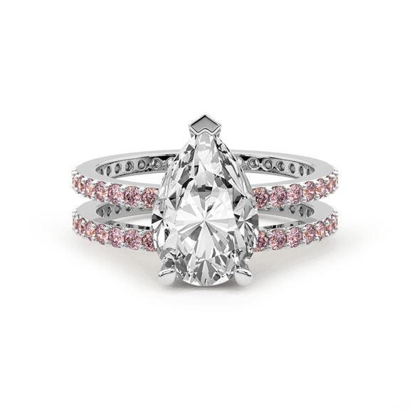14ct White Gold Aurora Colored Lab Diamond Ring (3 Ct. Tw.) side right image one