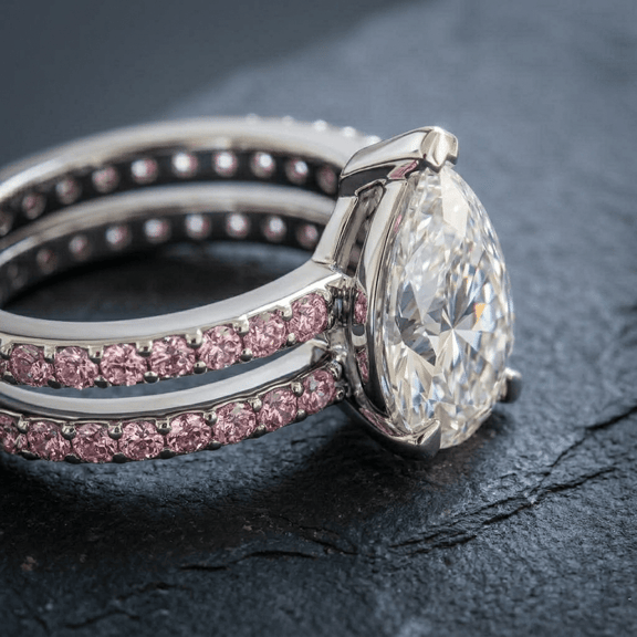14ct White Gold Aurora Colored Lab Diamond Ring (3 Ct. Tw.) color product image two