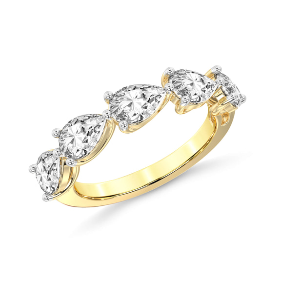14kt Yellow Gold Penelope Pear Lab Diamond Anniversary Band (1/2 Ct. Tw.) side right image one
