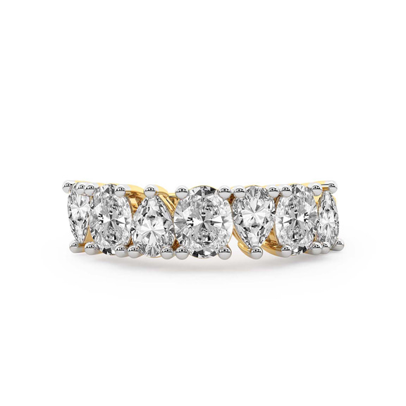 9ct Yellow Gold Elara Oval and Pear Lab Diamond Anniversary Band (4 Ct. Tw.) front image