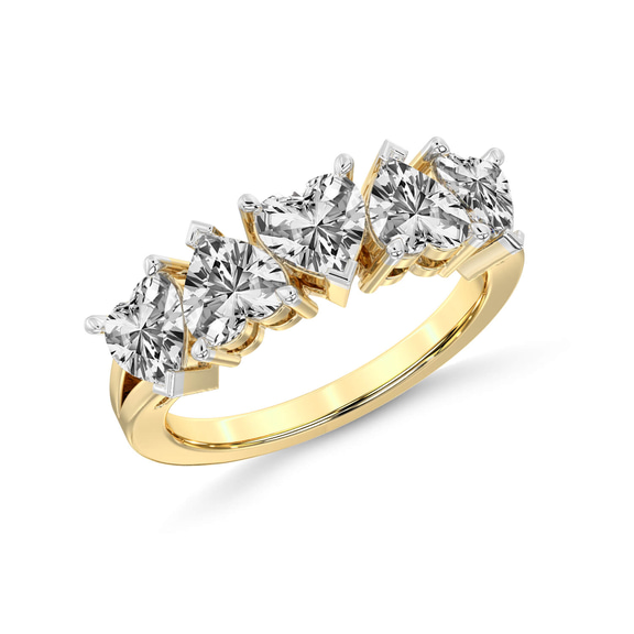 10kt Yellow Gold Octavia Heart Lab Diamond Anniversary Band (1 Ct. Tw.) side right image one