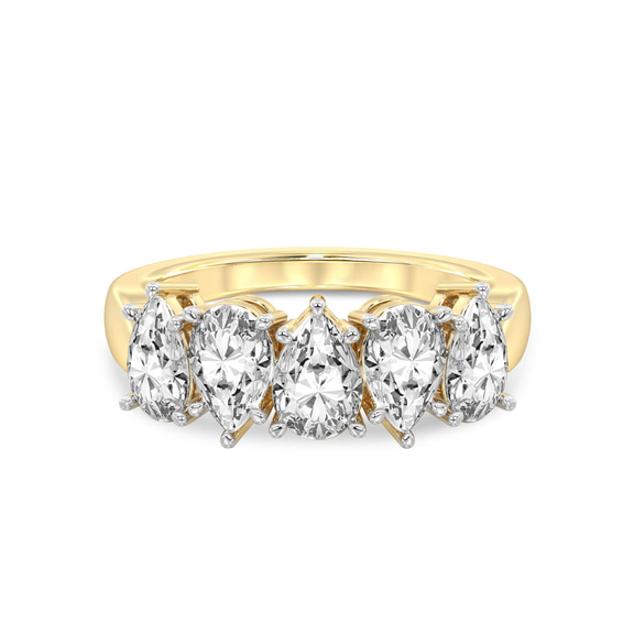 14ct Yellow Gold Blakely Pear Lab Diamond Anniversary Band (1/2 Ct. Tw.) front image